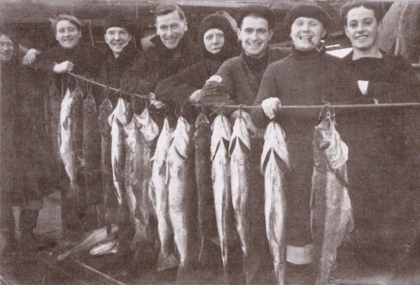 Allan Kelly (far right) aboard HMS Ardent